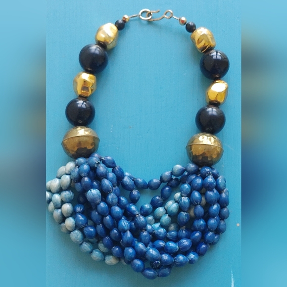 Jewelry - Chunky Ocean Blue Beaded Necklace